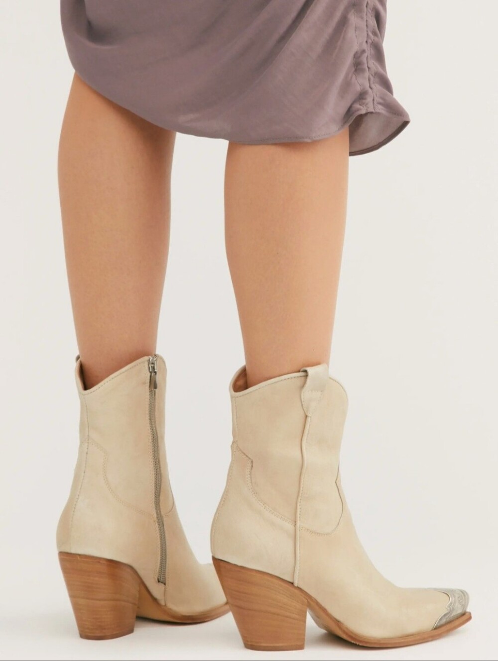 Free People Beige Western Heeled Boots 40